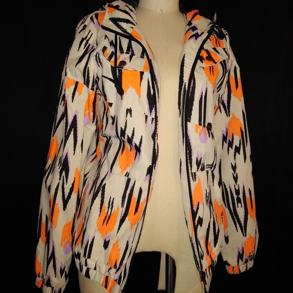 Zip up hooded rain jacket